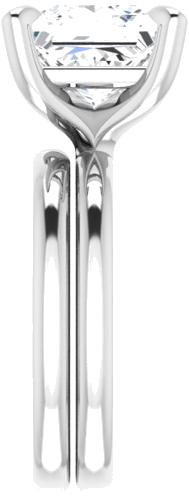 14K White  9x9 mm Square Solitaire Engagement Ring Mounting (9)