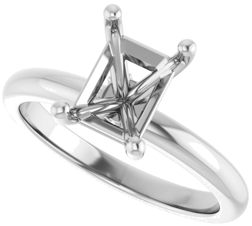 Sužadėtuvių Žiedas „Accented“ 585 Baltojo Aukso Emerald 8mm x 6mm (5)