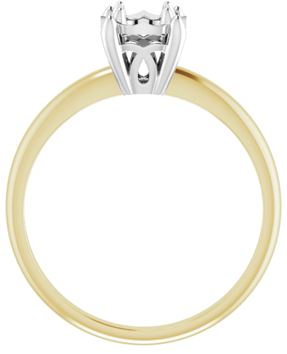 14K Yellow   White 5.2 mm Round 4-Prong Illusion Solitaire Ring Mounting (2)
