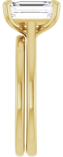 18K Yellow  9x7 mm Emerald Solitaire Engagement Ring Mounting (9)