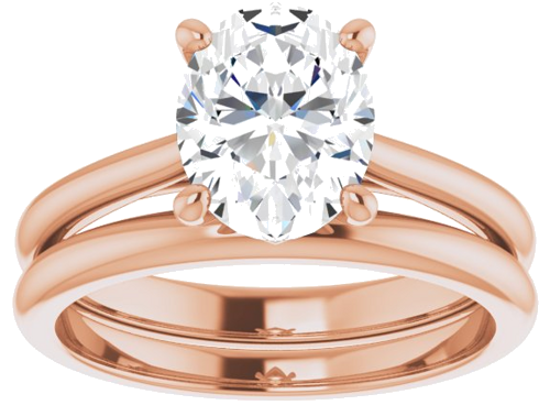 Sužadėtuvių Žiedas „Solitaire“ 585 Rožinis Aukso Oval 9mm x 7mm (8)