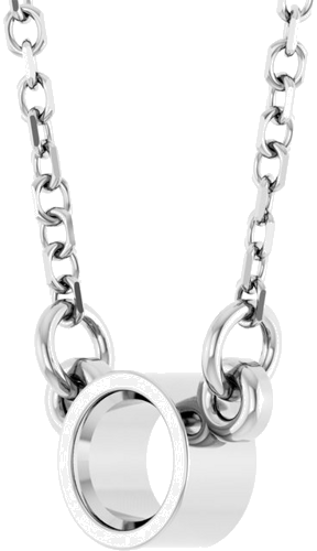 14K White 3.4 mm Round Bezel-Set Solitaire 18  Necklace Mounting (2)