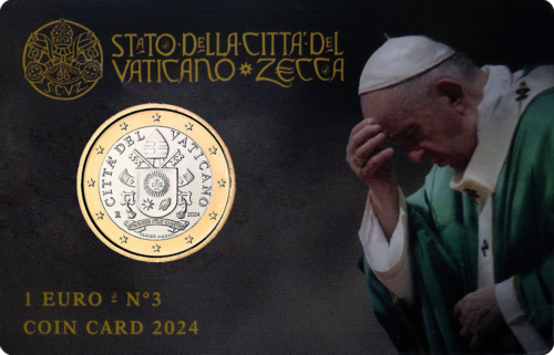 2024 Vatican Francis Coat of Arms 50 cent coin on BU card (1)