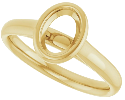 14K Yellow  7x5 mm Oval Solitaire Engagement Ring Mounting (5)