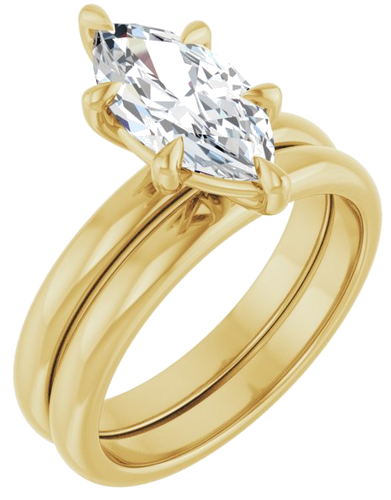 14K Yellow 12x6 mm Marquise Solitaire Engagement Ring Mounting (6)