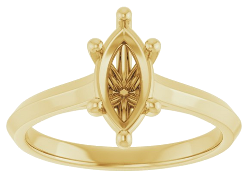 Sužadėtuvių Žiedas „Solitaire“ 585 Geltonojo Aukso Marquise 10mm x 5mm (3)