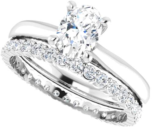 Platinum Oval 7x5 mm Solitaire Engagement Ring Mounting (10)