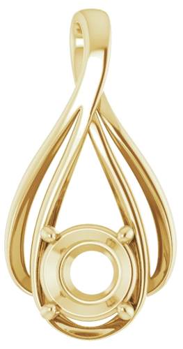 14K Yellow  7.4 mm Round Pendant Mounting (1)