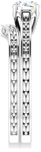 Sužadėtuvių Žiedas „Solitaire“ 585 Baltojo Aukso Round 5.2mm (9)