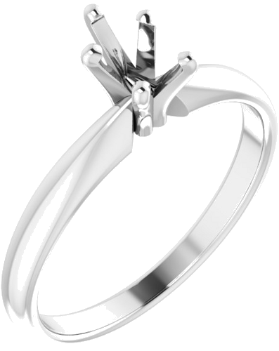 14K White 6.5 x 4.5 mm Pear Solitaire Engagement Ring Mounting (1)