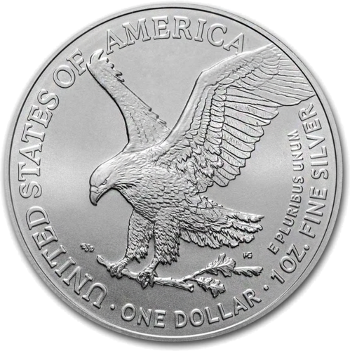 1 oz American Eagle 2021 gada sudraba monēta  (jauns dizains) (1)
