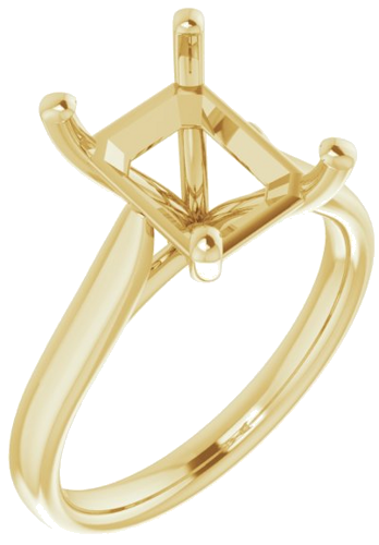 18K Yellow 10x8 mm Emerald Engagement Ring Mounting (1)