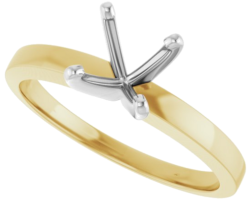 Sužadėtuvių Žiedas „Solitaire“ 585 Baltojo Ir Geltonojo Aukso Round 6mm x 6.6mm (5)