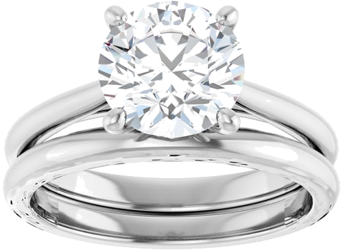 Platinum 8 mm Round Solitaire Engagement Ring Mounting (8)