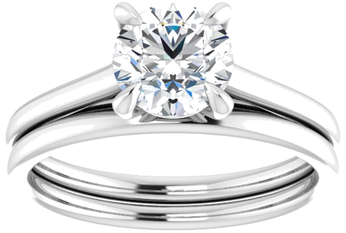 Platinum  6.5 mm Round Solitaire Engagement Ring Mounting (8)