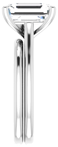 Sužadėtuvių Žiedas „Solitaire“ 585 Baltojo Aukso Emerald 10mm x 8mm (9)