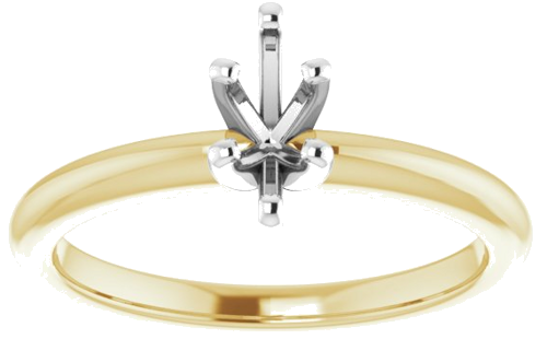 14K Yellow   White  7x3.5 mm Marquise Solitaire Engagement Ring Mounting (3)