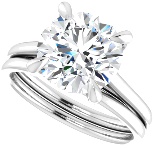 14K White  9.4 mm Round Solitaire Engagement Ring Mounting (10)