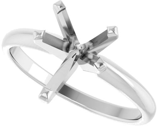 14K White 10x6.5mm Pear Solitaire Engagement Ring Mounting (5)