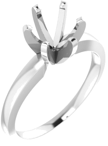 Sužadėtuvių Žiedas „Solitaire“ 585 Baltojo Aukso Round 7.3mm x 7.7mm (1)