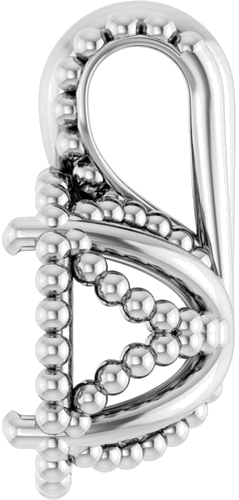 Pakabukas „Beaded“ 585 Baltojo Aukso Round 6.5mm (3)