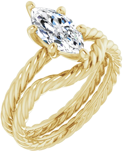 Sužadėtuvių Žiedas „Solitaire“ 585 Geltonojo Aukso Marquise 10mm x 5mm (6)
