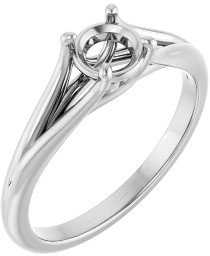 Sužadėtuvių Žiedas „Solitaire“ 585 Baltojo Aukso Round 5.2mm (1)