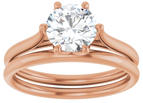 14K Rose 7 mm Round Engagement Ring Mounting (8)