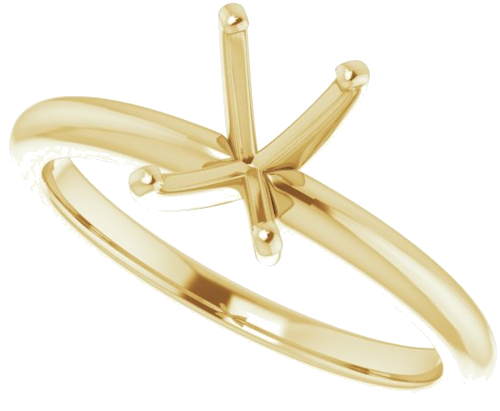 14K Yellow  7x5 mm Emerald Solitaire Engagement Ring Mounting (5)