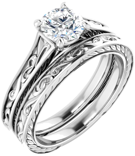 Sterling Silver  6 mm Round Solitaire Engagement Ring Mounting (6)