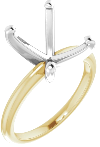 Sužadėtuvių Žiedas „Solitaire“ 585 Baltojo Ir Geltonojo Aukso Oval 14mm x 10mm (1)