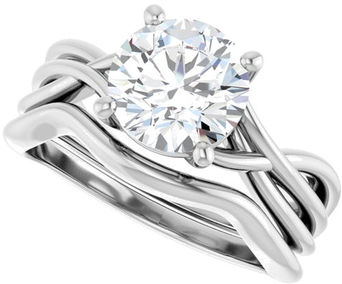 Platinum 8 mm Round Solitaire Engagement Ring Mounting (10)