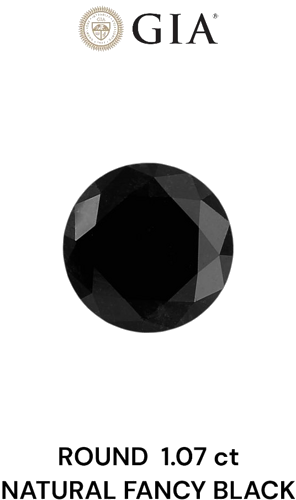 1.07 carat Fancy Black-VVS2 Excellent cut Natūralus Round Deimantas (1)