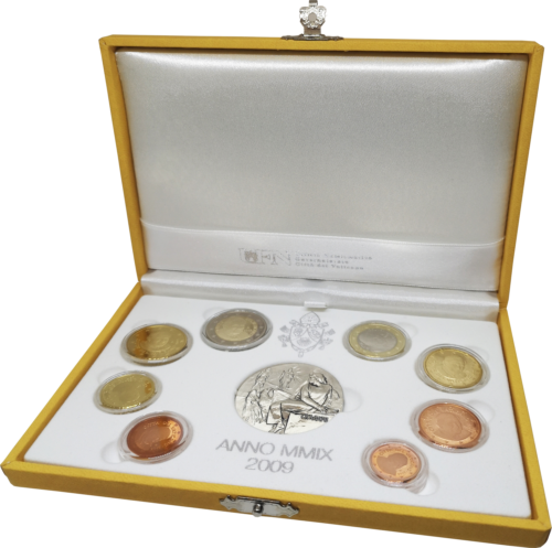 2009 Vatican Benedict XVI Proof Euro coin set with silver medal (1)
