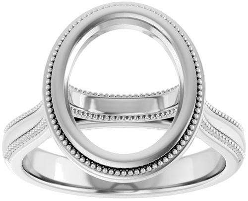 14K White 11x9 mm Oval Solitaire Engagement Ring Mounting (2)