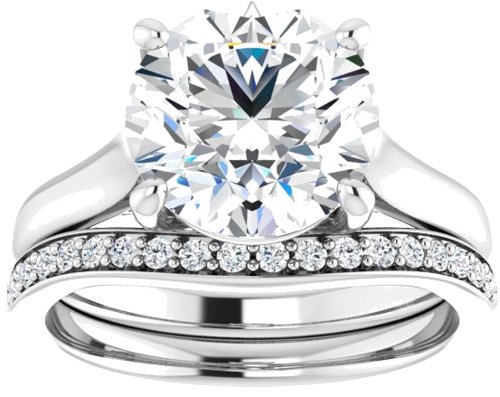 14K White 9.4 mm Round Solitaire Engagement Ring Mounting (8)