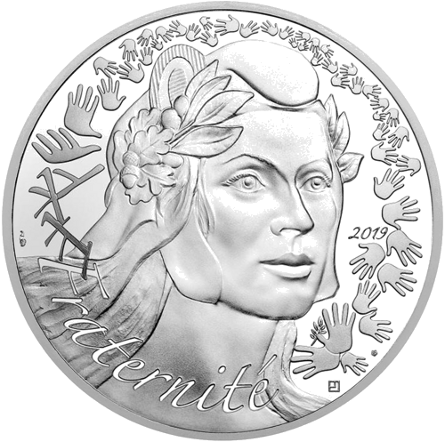 100 eurų Mariana 2019 Prancūzija sidabrinė moneta (1)