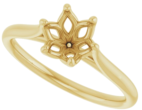 10K Yellow 6.5 mm Round Engagement Ring Mounting (5)