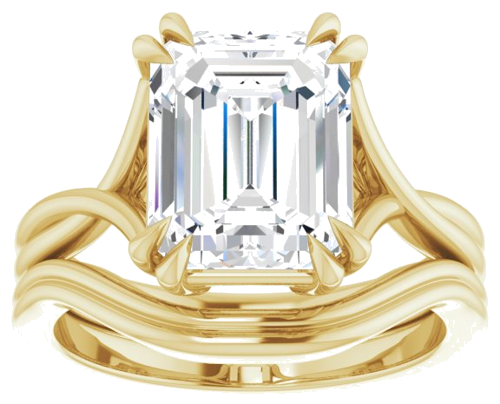 14K Yellow 10x8 mm Emerald Solitaire Engagement Ring Mounting (8)