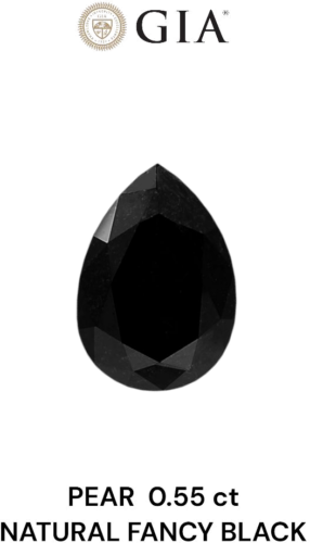 0.55 carat Fancy Black-VVS2 Natūralus Pear Deimantas (1)