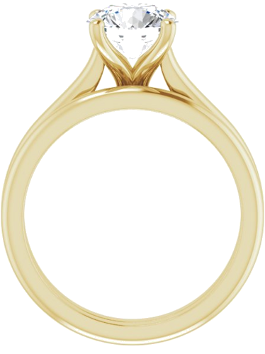 14K Yellow 7.4 mm Round Solitaire Engagement Ring Mounting (7)