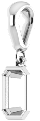 Pakabukas „Bezel-Set“ 925 Sidabro Emerald 6mm x 4mm (2)