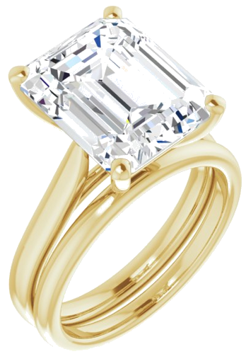 14K Yellow 12x10 mm Emerald Engagement Ring Mounting (6)