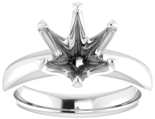Platinum 9.4 mm Round Engagement Ring Mounting (3)