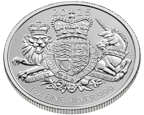 1 oz Karaliskie ģerbo 2025 Apvienotā Karaliste Sudraba monēta (3)
