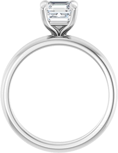 14K White  6x6 mm Asscher Solitaire Engagement Ring Mounting (7)