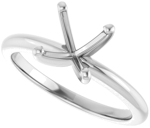 Platinum  7 mm Cushion Solitaire Engagement Ring Mounting (5)