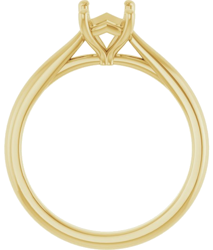 14K Yellow 7x5 mm Emerald Solitaire Engagement Ring Mounting (2)