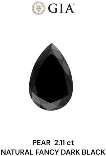 2.11 carat Fancy Dark Black-VVS2 Natūralus Pear Deimantas (1)