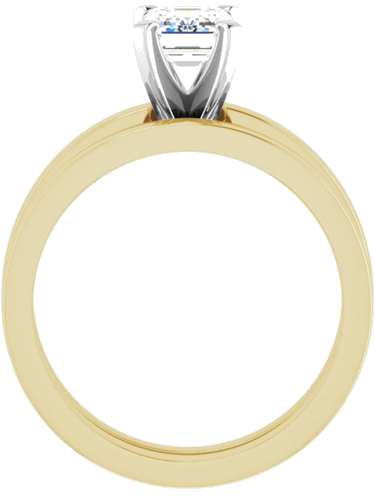 14K Yellow White 7x5 mm Emerald Solitaire Engagement Ring Mounting (7)